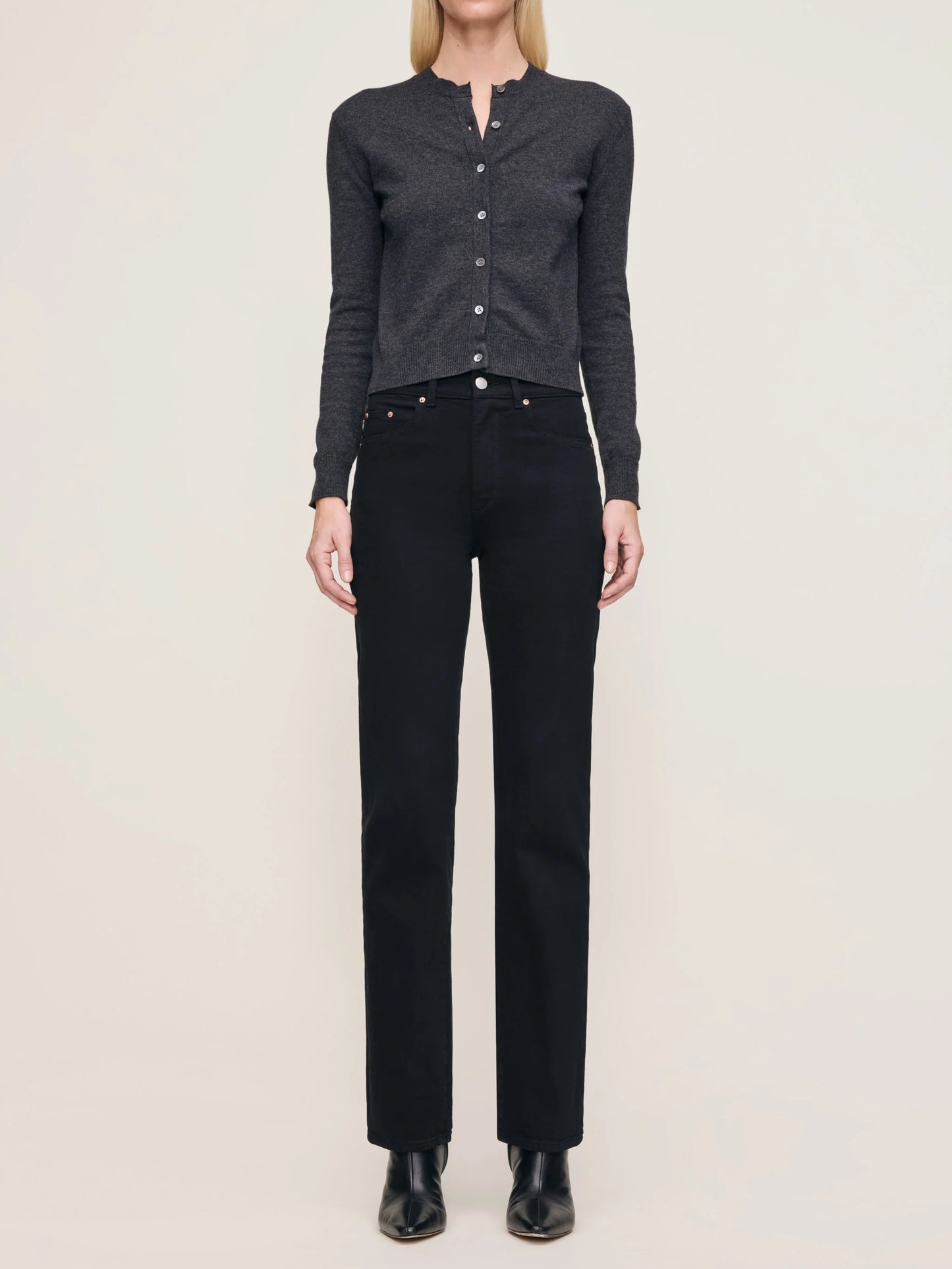 Pattie Straight Jean- BLACK