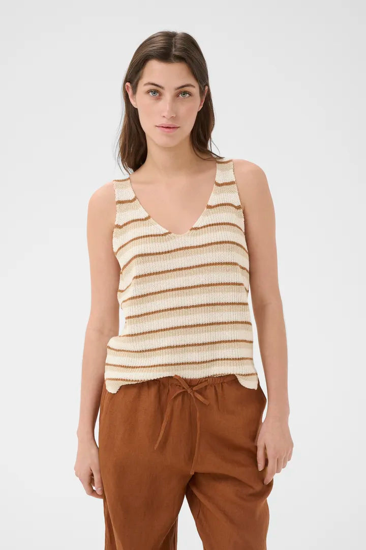 Rebecca Knit Tank- FRENCH OAK STRIPE