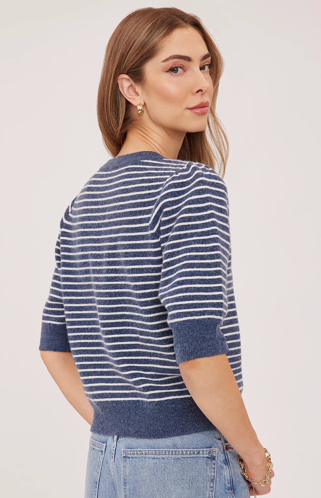 Hildi Knit Cardigan- NAVY STRIPE
