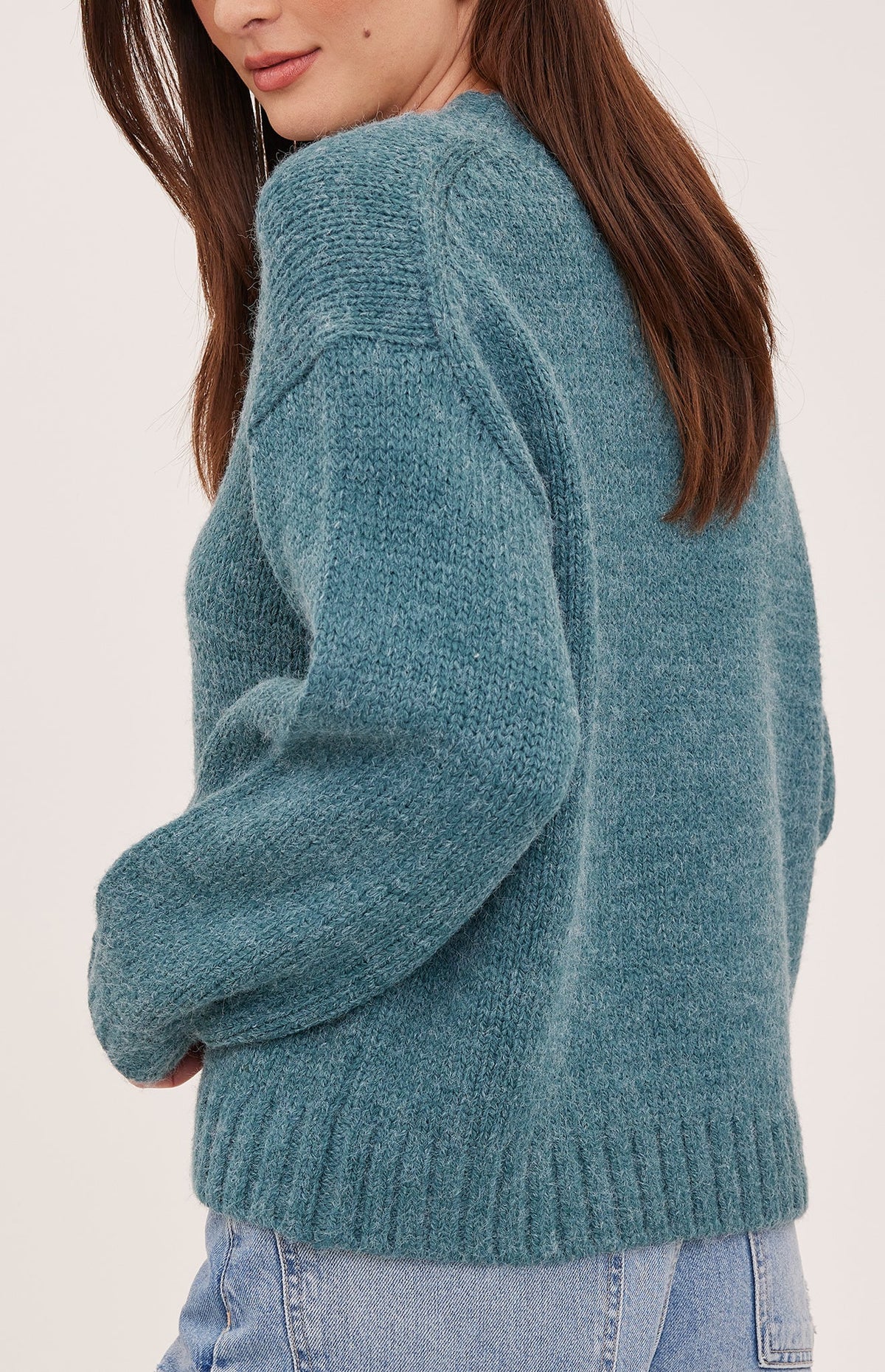 The Tova Sweater- HEATHER JEWEL