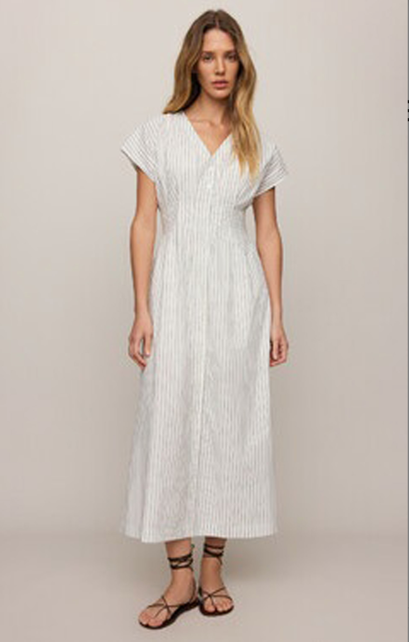 Sanna Striped Midi Dress