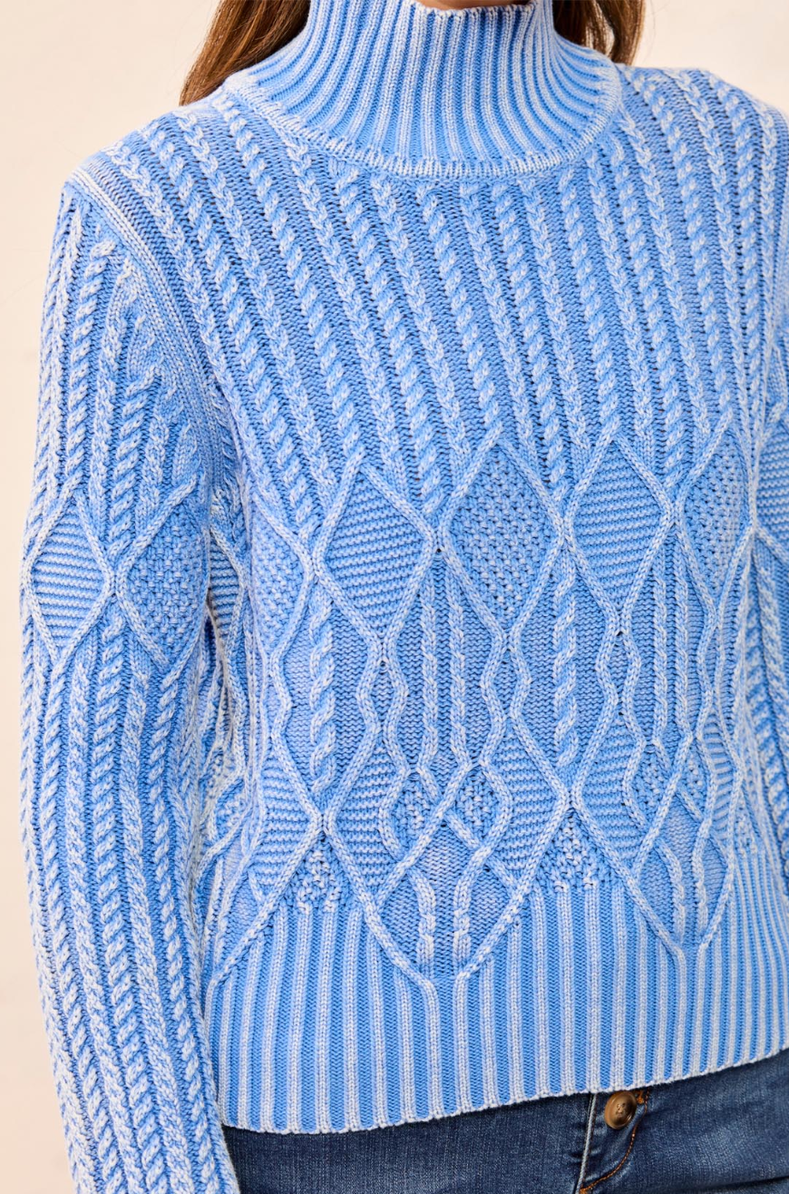 Jolene Mockneck Sweater- BLUE AURA