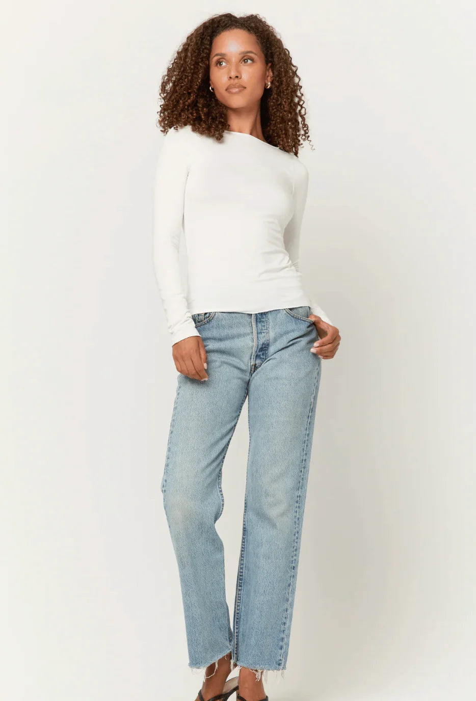 Vera Boatneck Long sleeve- WHITE
