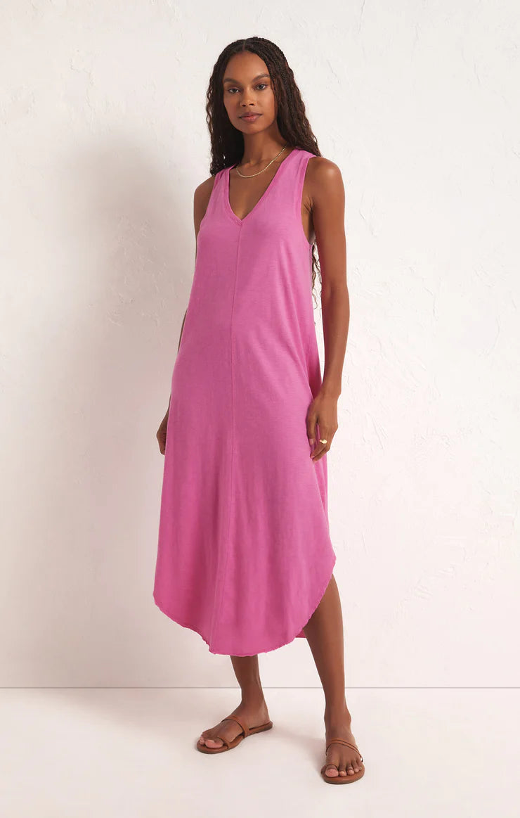 The Reverie Slub Dress- Heartbreaker Pink