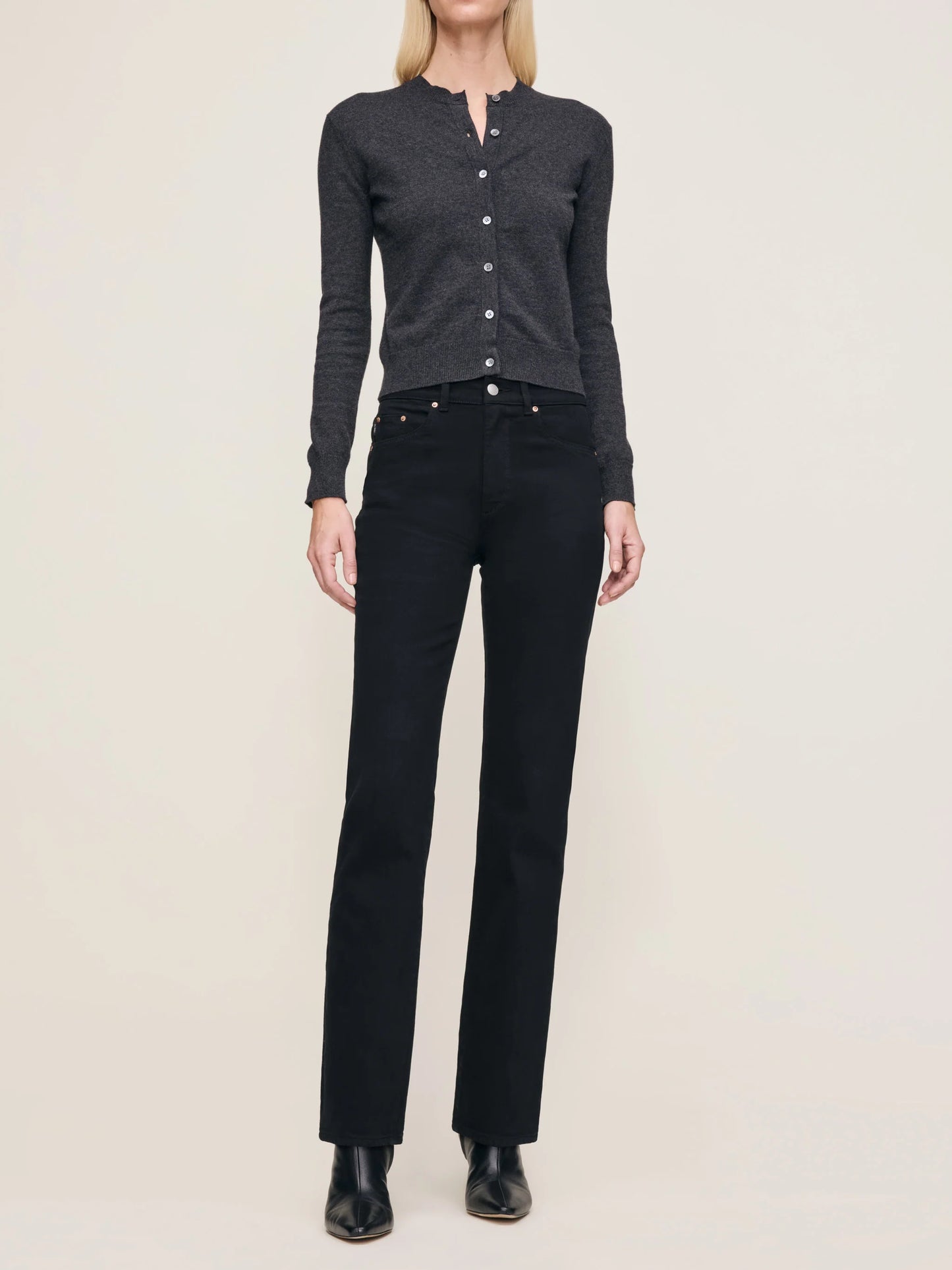 Pattie Straight Jean- BLACK