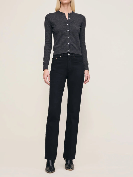 Pattie Straight Jean- BLACK