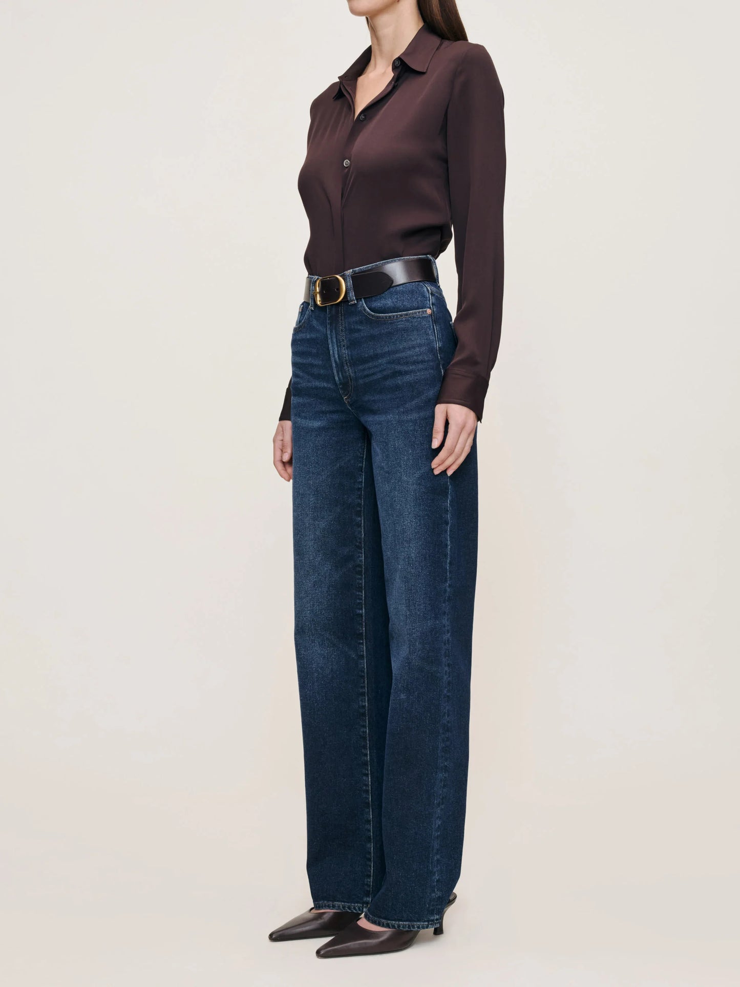 Karmine Refined Wide Jean- DARK SEA