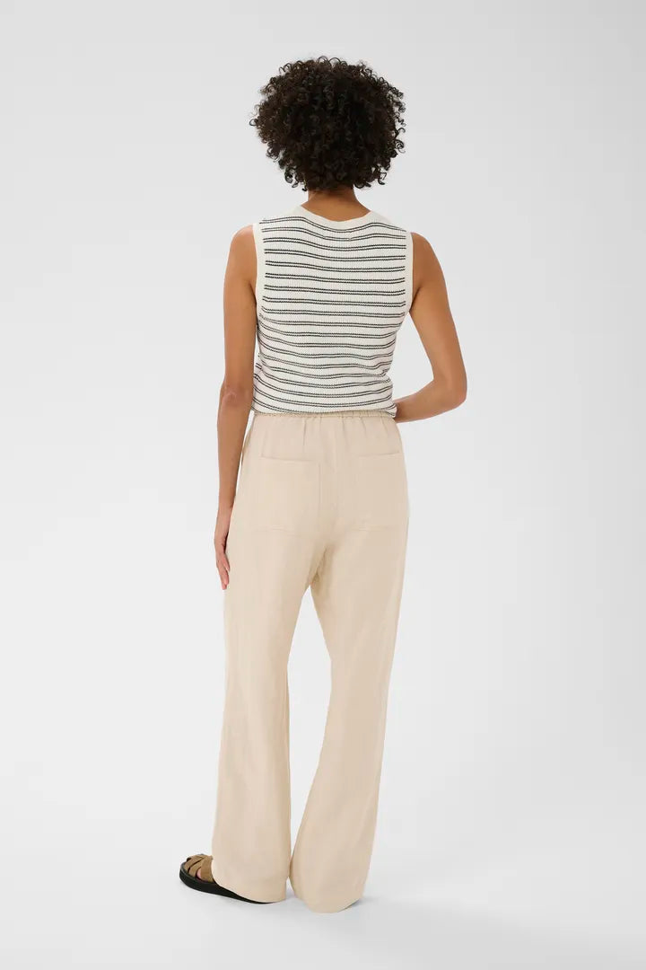 Enoila Drawstring Linen Pant- NATURAL