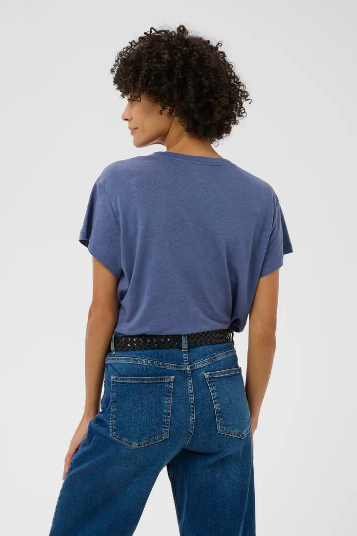 Anemona Linen Tee- BLUE INGIDO