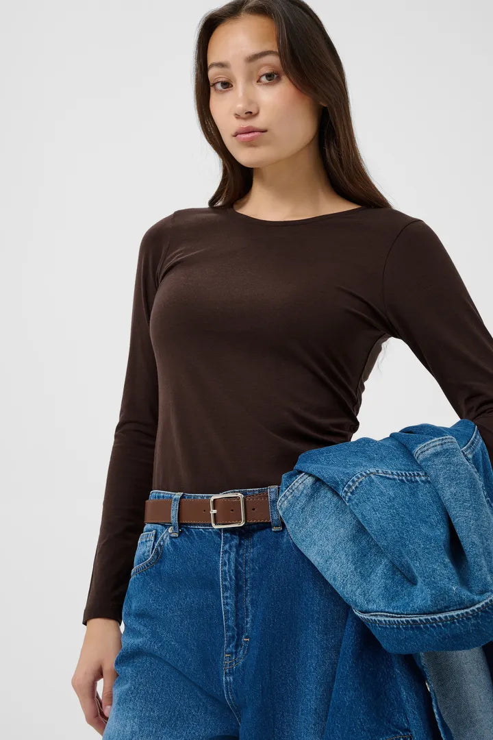 Nemajas Longsleeve Tee- BROWN