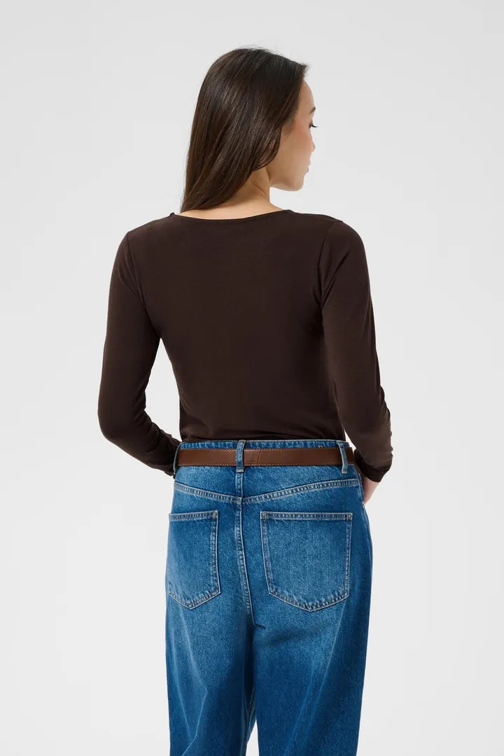 Nemajas Longsleeve Tee- BROWN