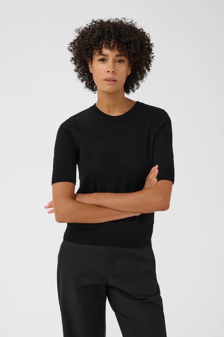 Natanya Knit Tee- BLACK