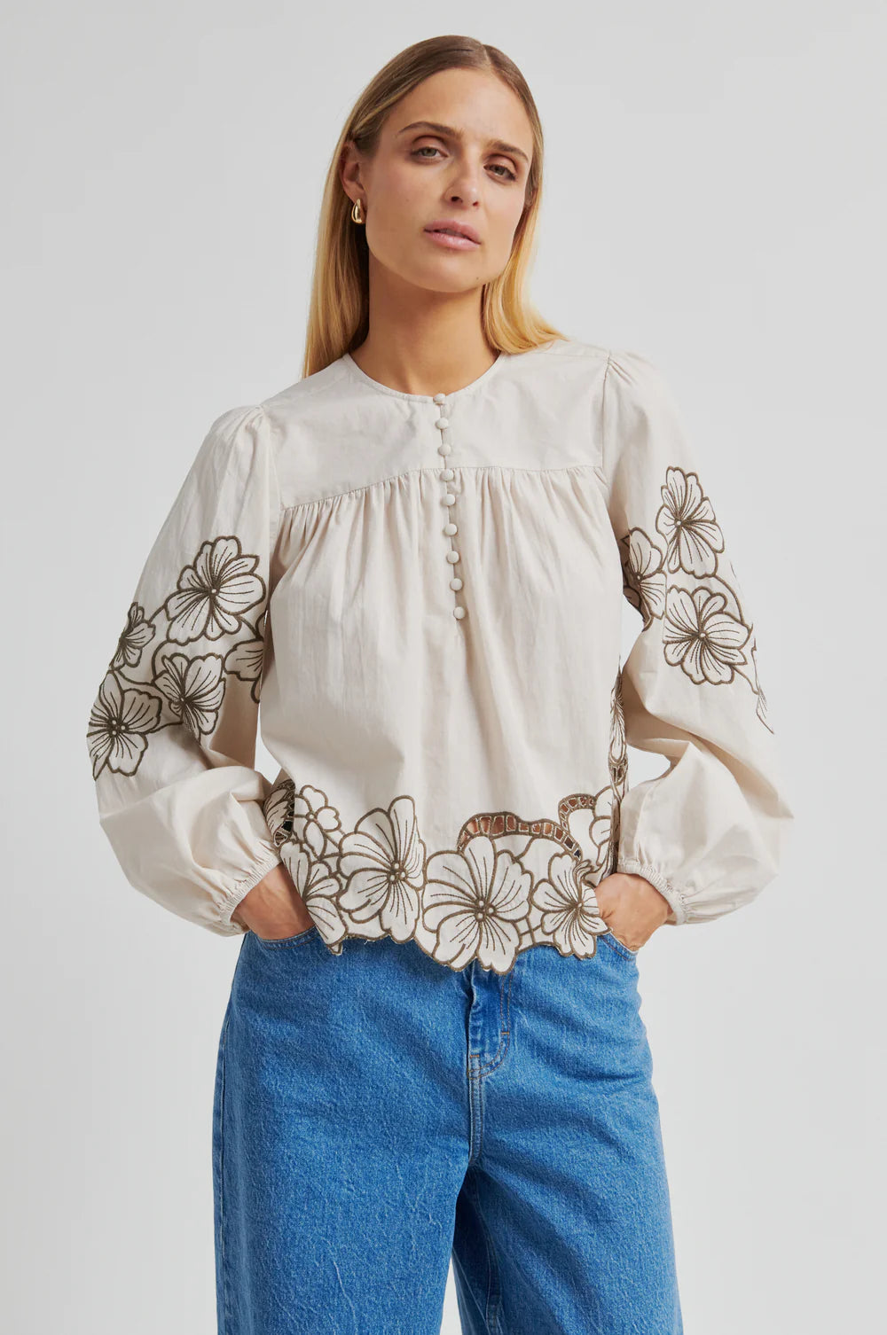 Elinor Blouse- SOFT BEIGE