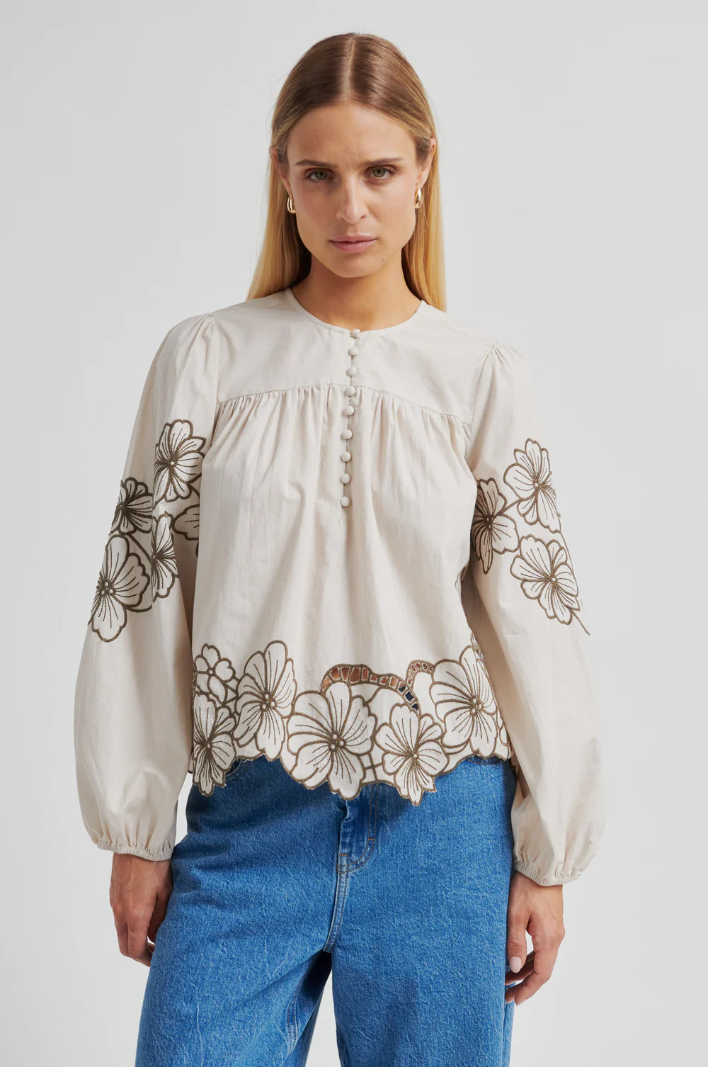 Elinor Blouse- SOFT BEIGE