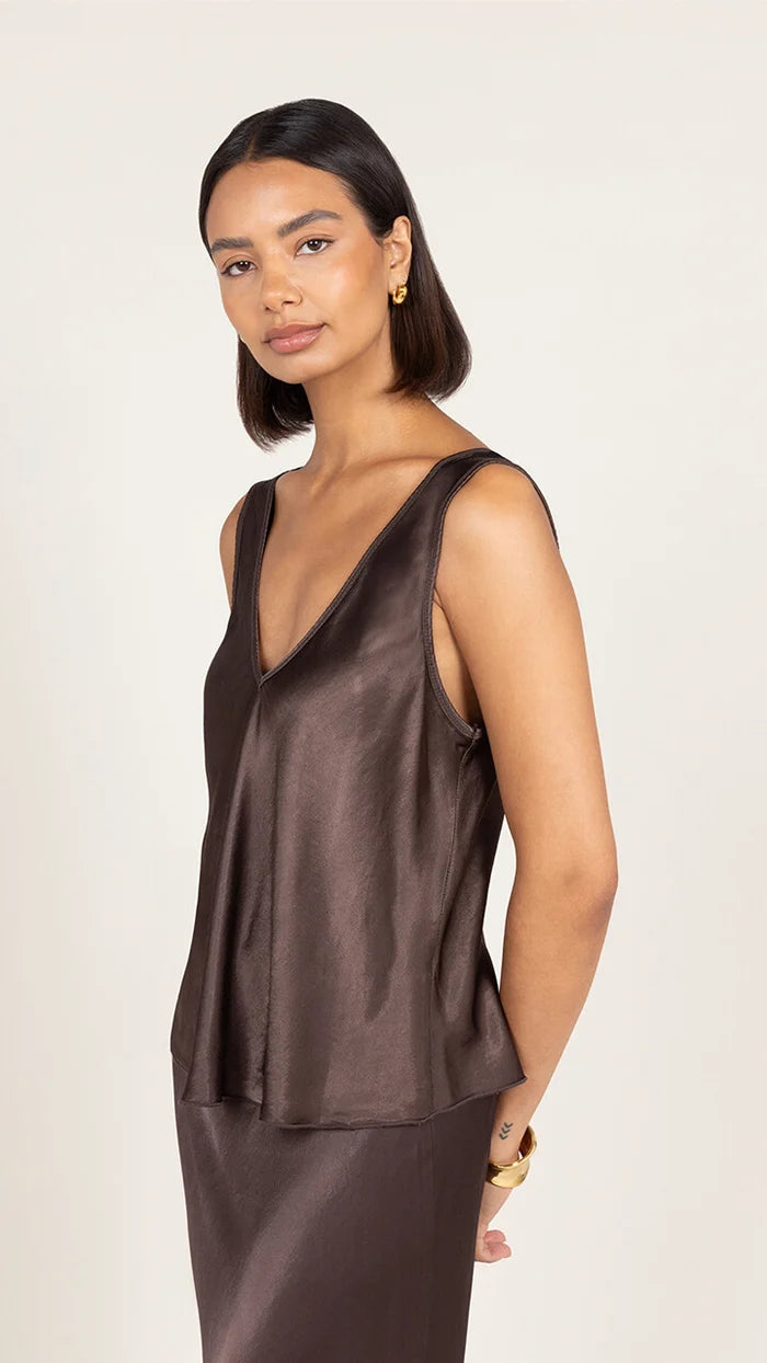 The Maeve Satin Set- CHOCOLATE