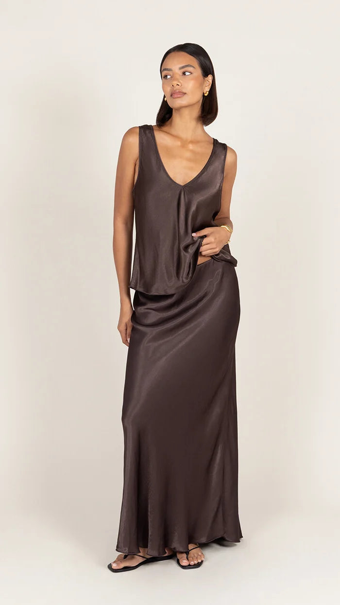The Maeve Satin Set- CHOCOLATE