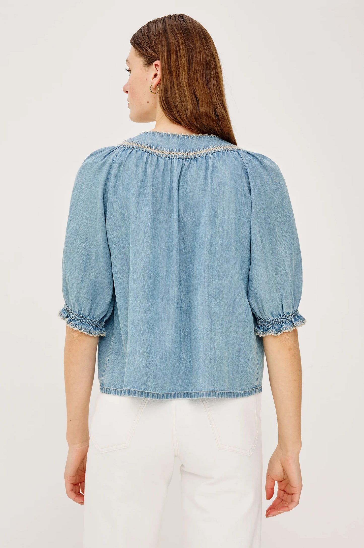 The Belina Top- WASHED BLUE