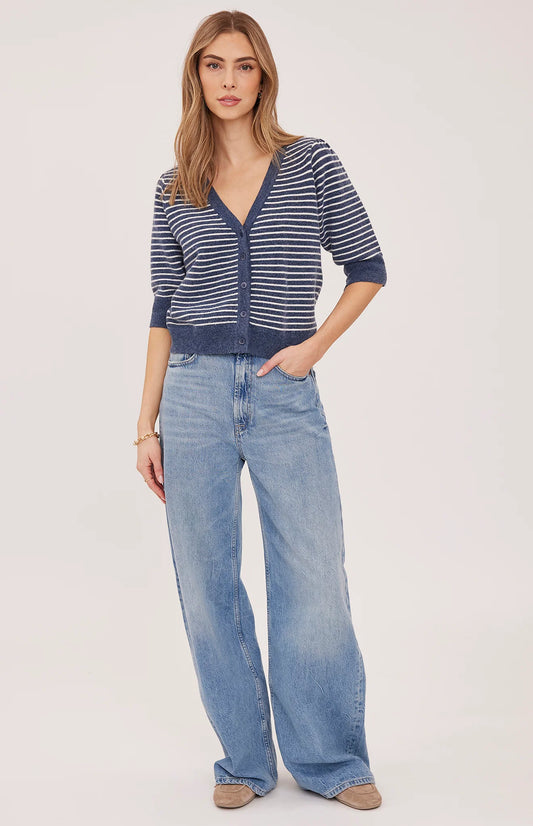 Hildi Knit Cardigan- NAVY STRIPE