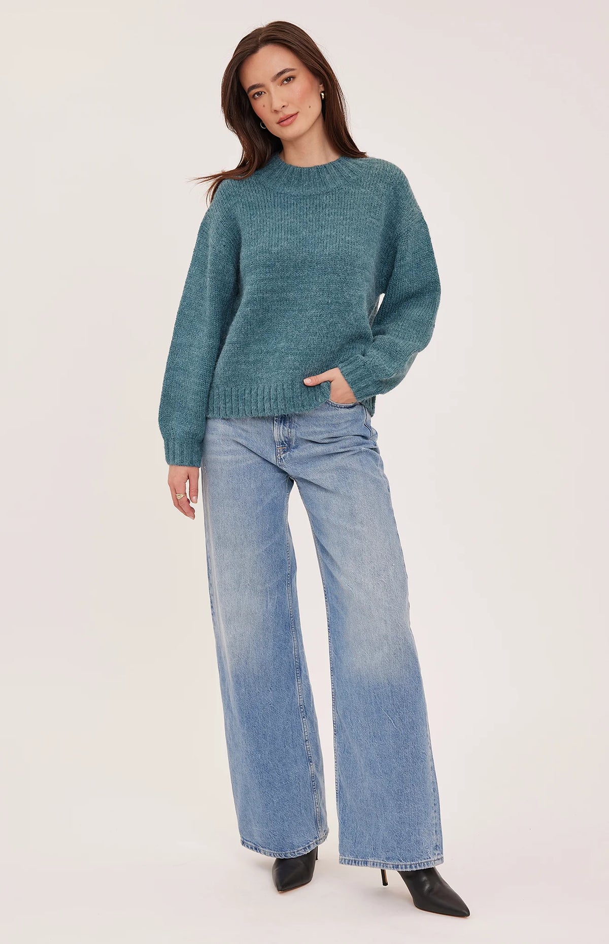 The Tova Sweater- HEATHER JEWEL