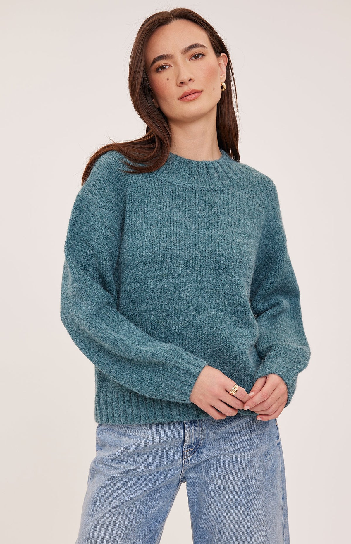 The Tova Sweater- HEATHER JEWEL