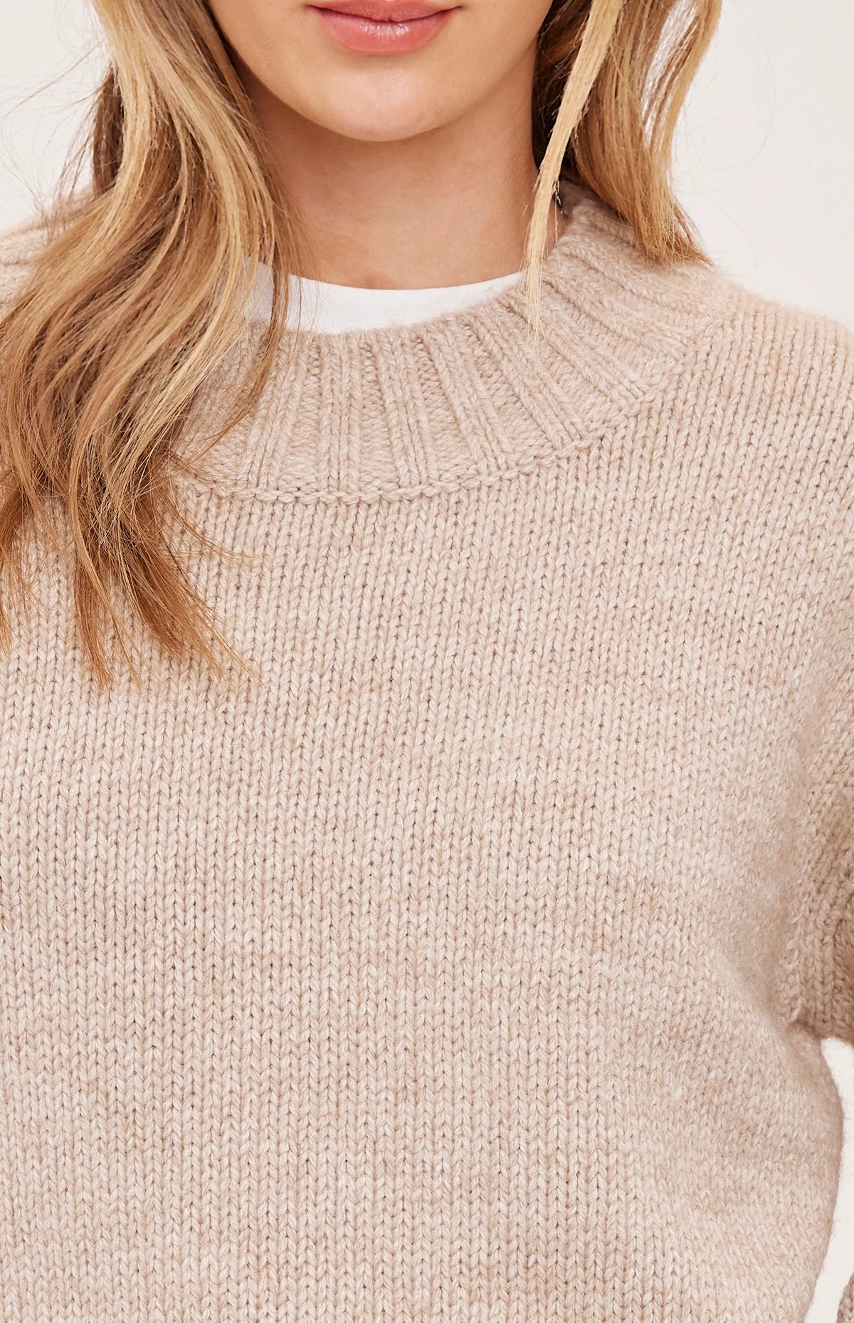 The Tova Sweater- HEATHER PEBBLE