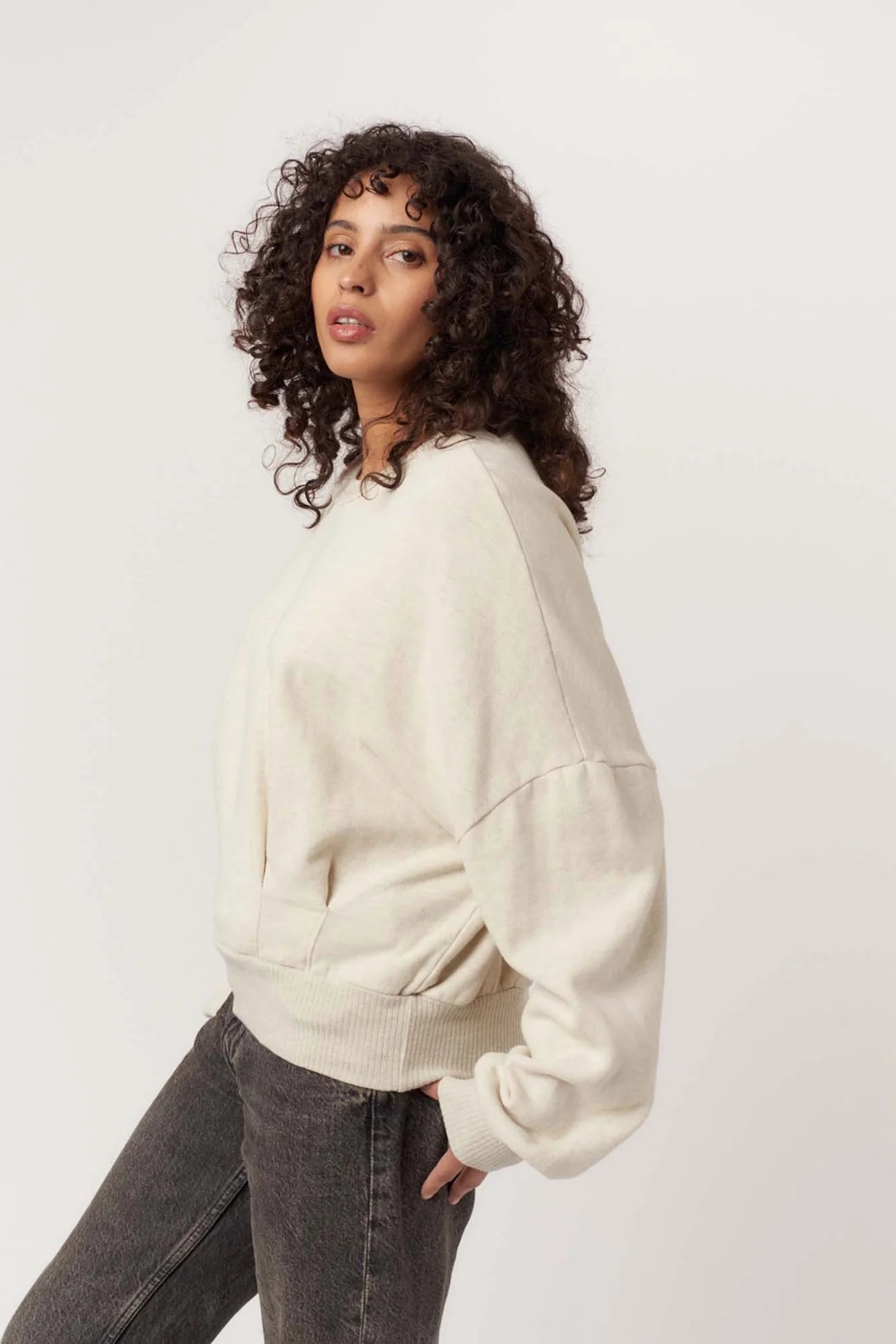 Evie Pleated Crew Sweatshirt