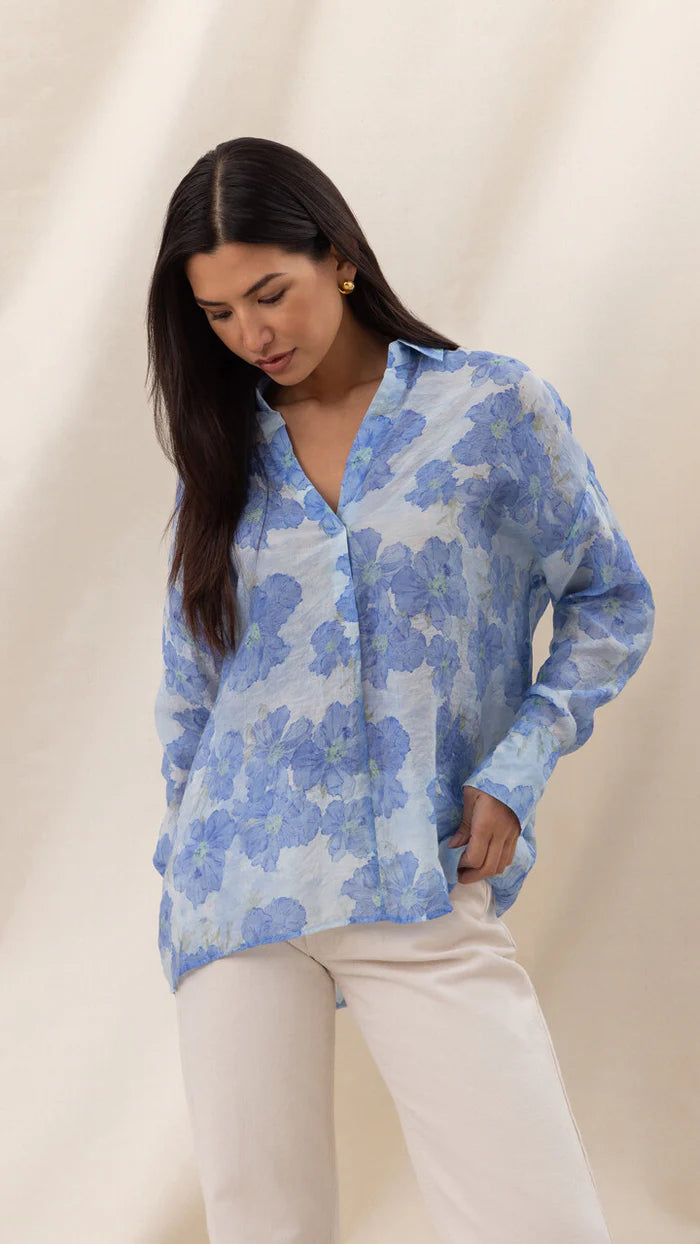 Libby Shirt- AZURE BLUE