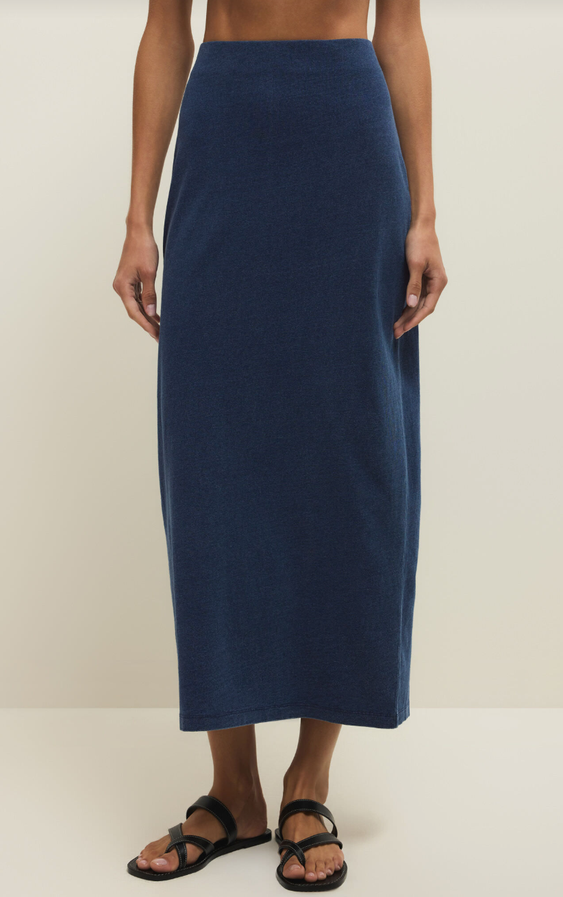 Gail Jersey Denim Skirt