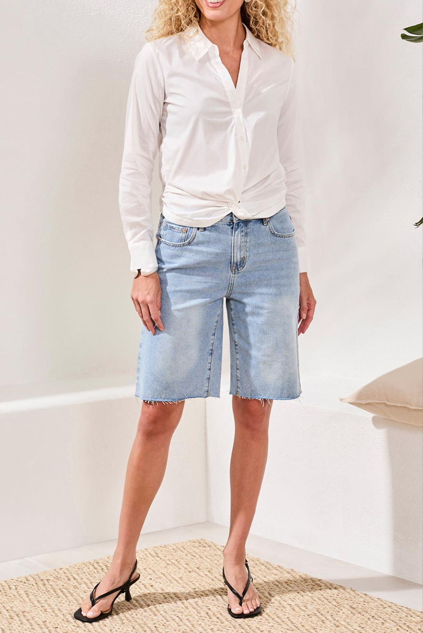 Sarah Front Twist Button Down