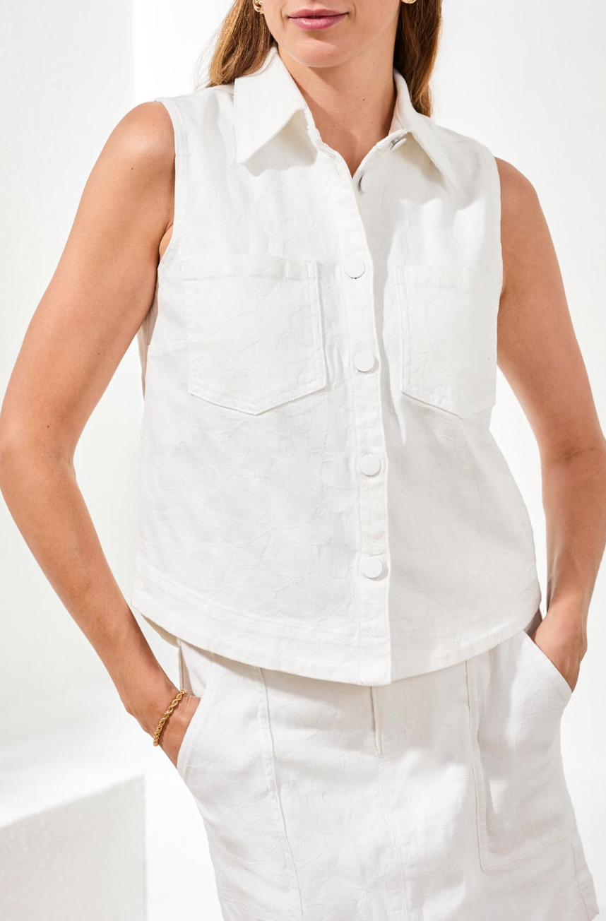 Gemma Floral Denim Button Down Shirt