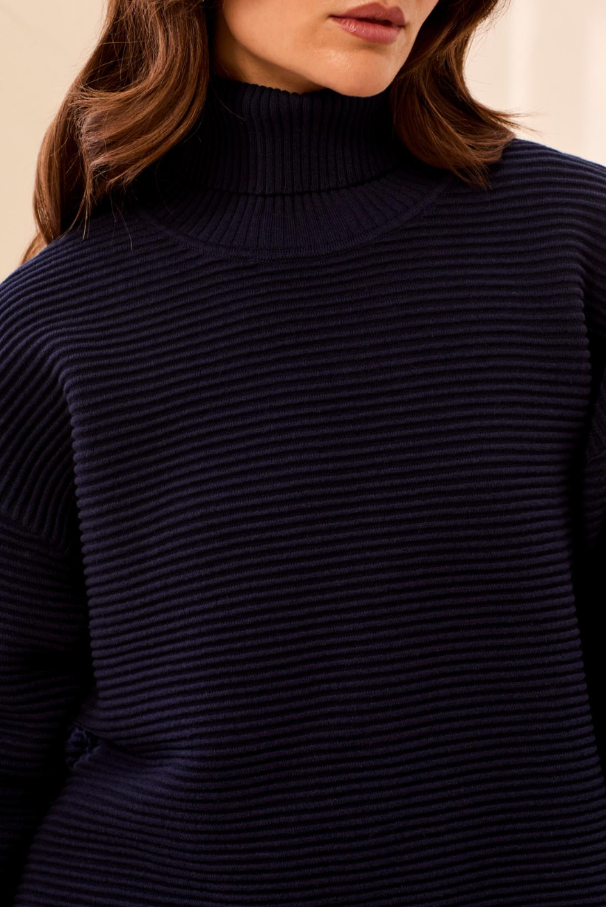 Anna Ribbed high Low Sweater