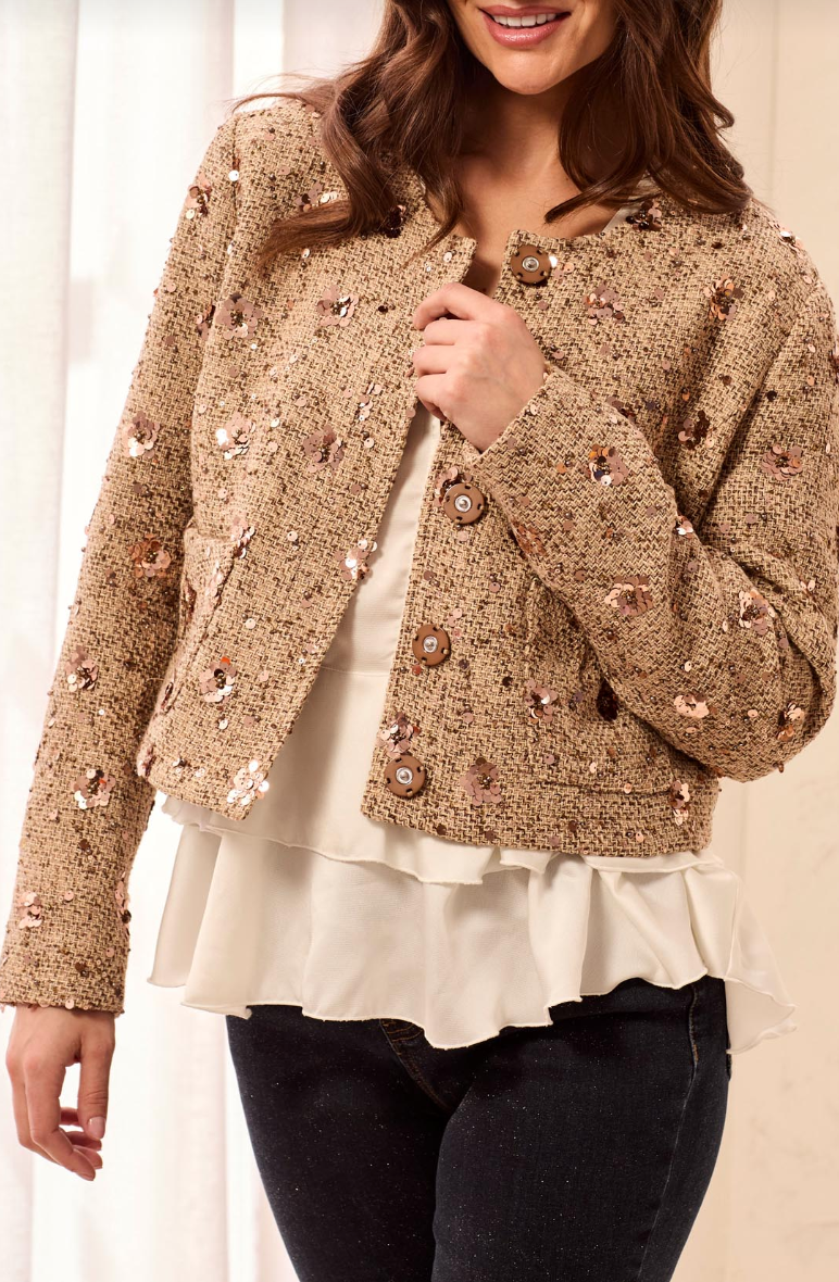 Rey Embellished Tweed Jacket