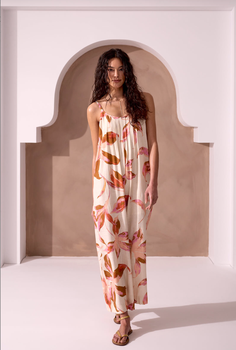 Savannah Wide Leg Linen Jumpsuit