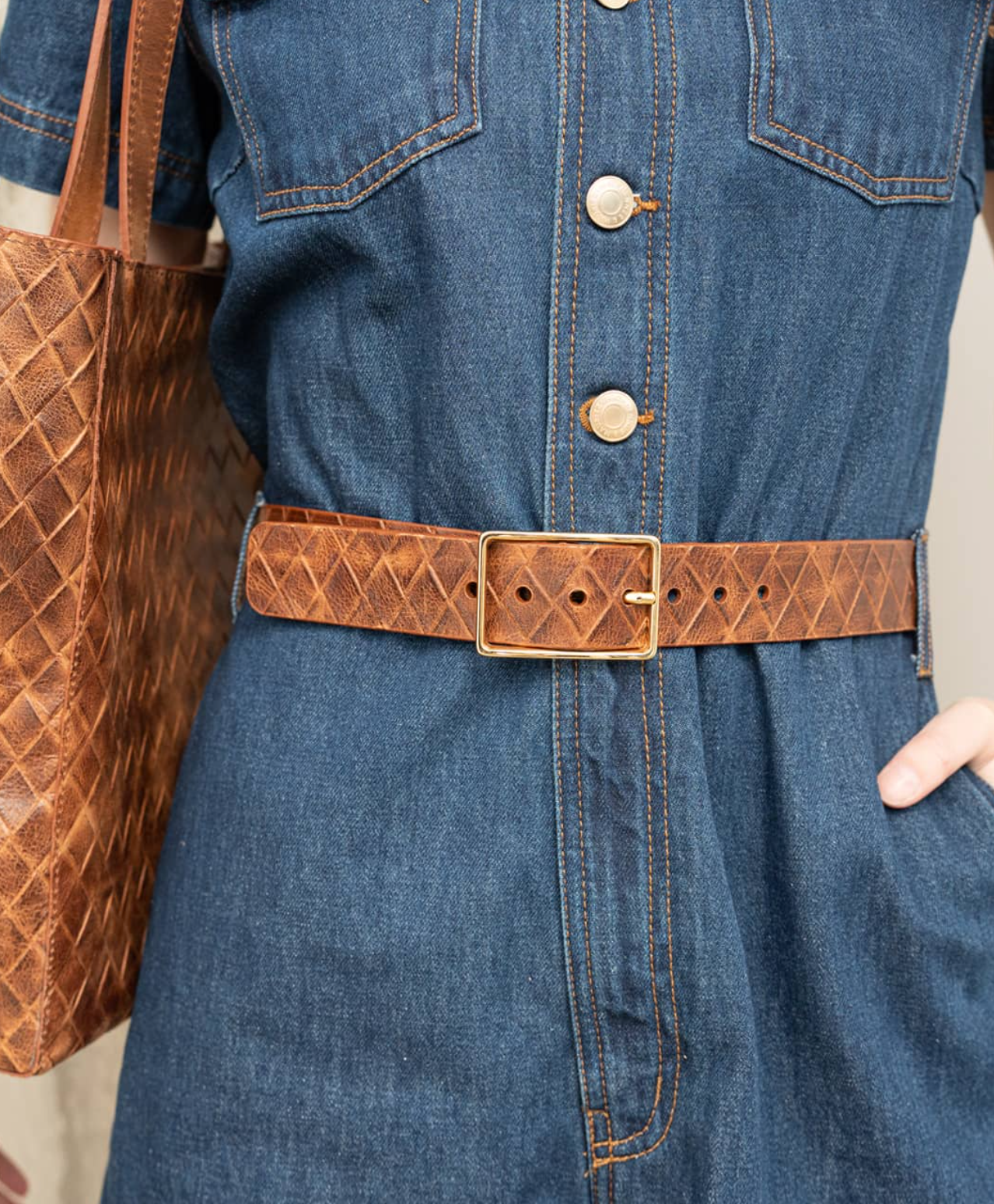Caloe Belt- Brown Weave