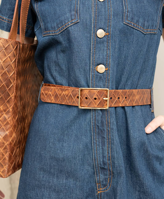 Caloe Belt- Brown Weave