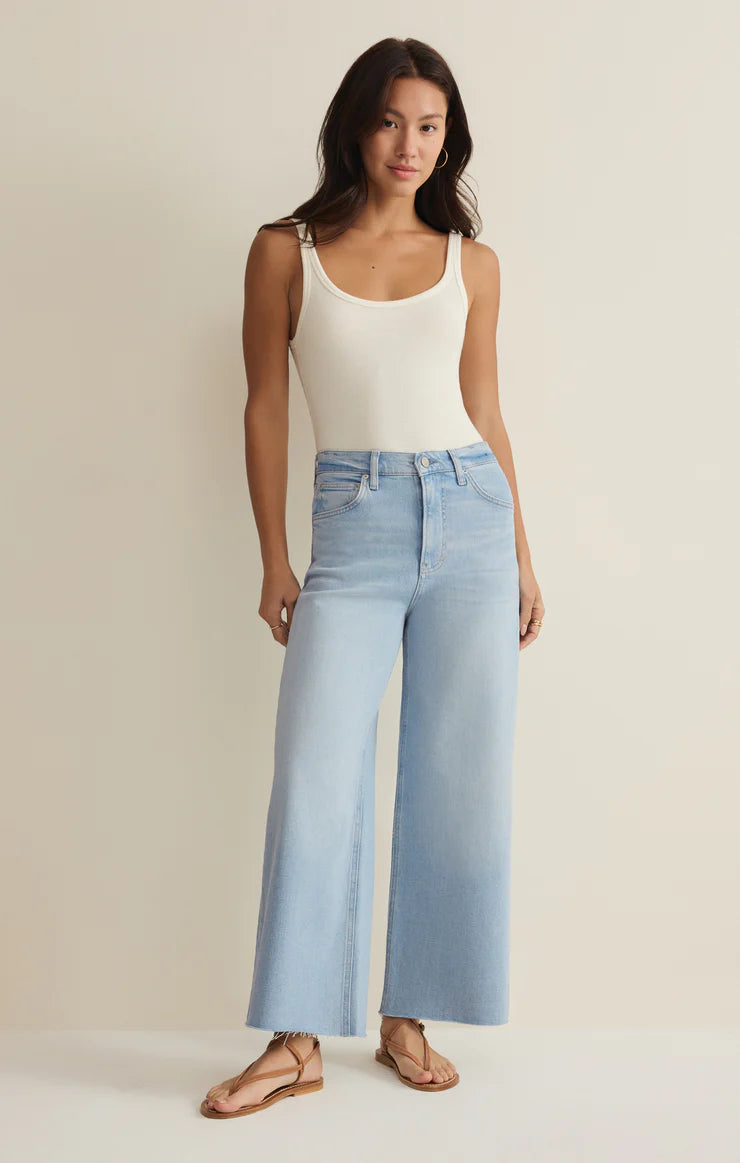 Nova Wide Crop Jean- AZUL