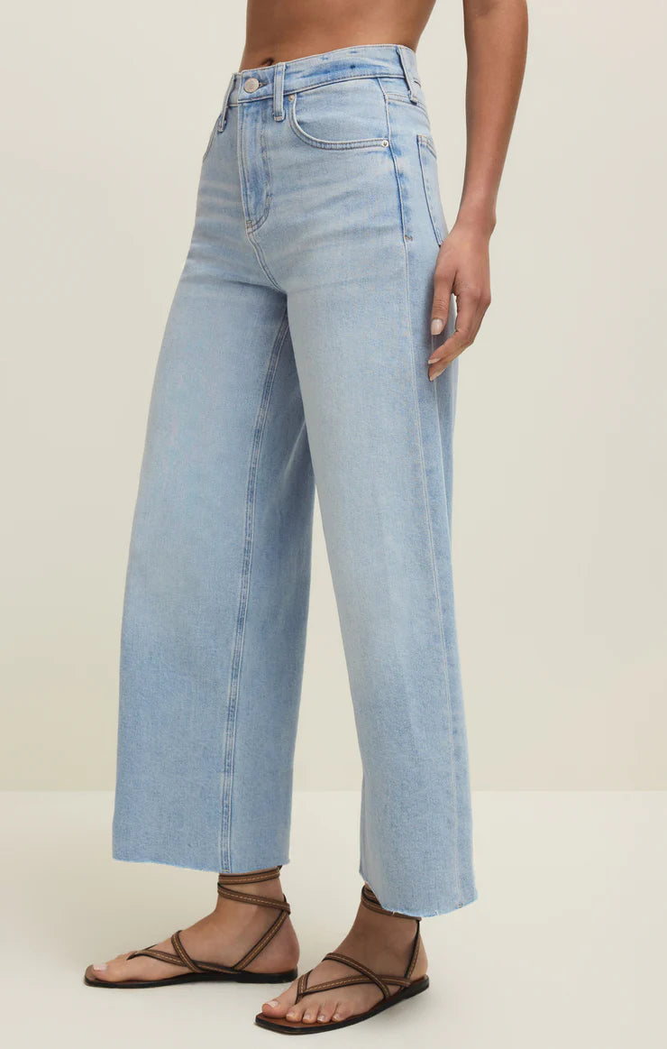 Nova Wide Crop Jean- AZUL
