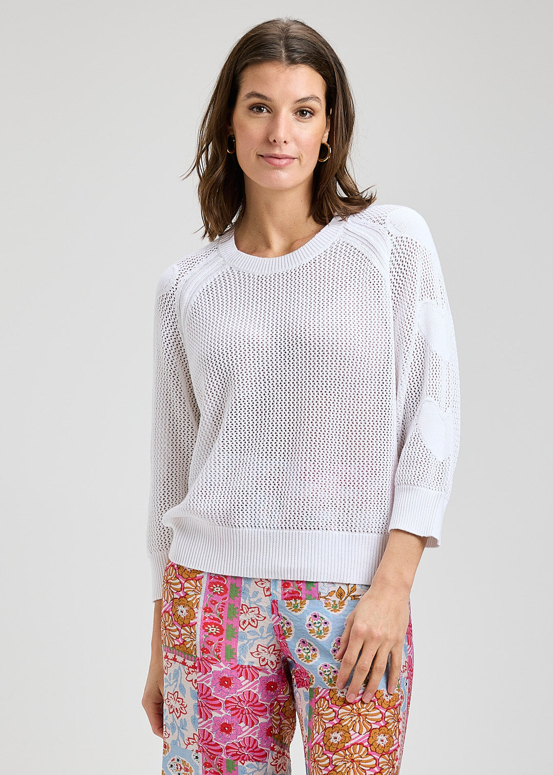 Veronica Heart Sleeve Sweater- WHITE