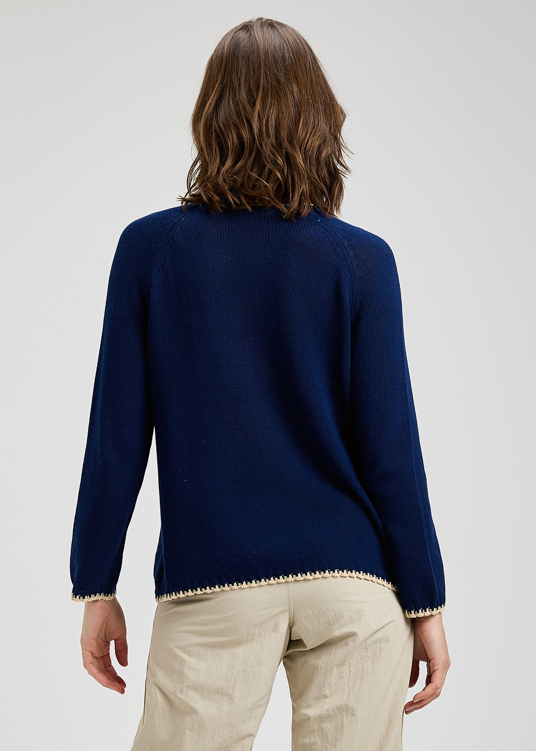 Capri Whipstitch Sweater- NAVY