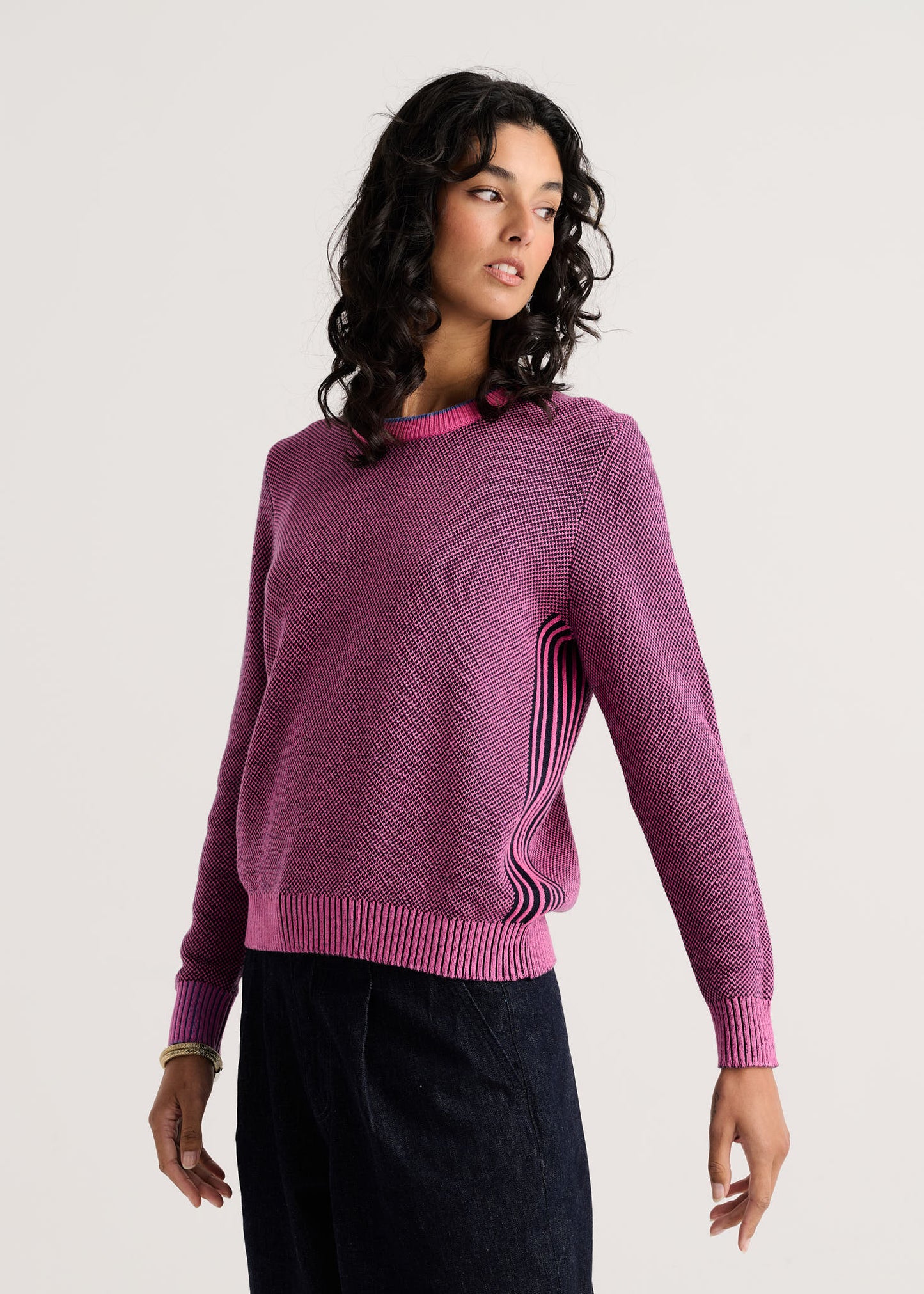 Cassia Waffle Sweater- COSMOS