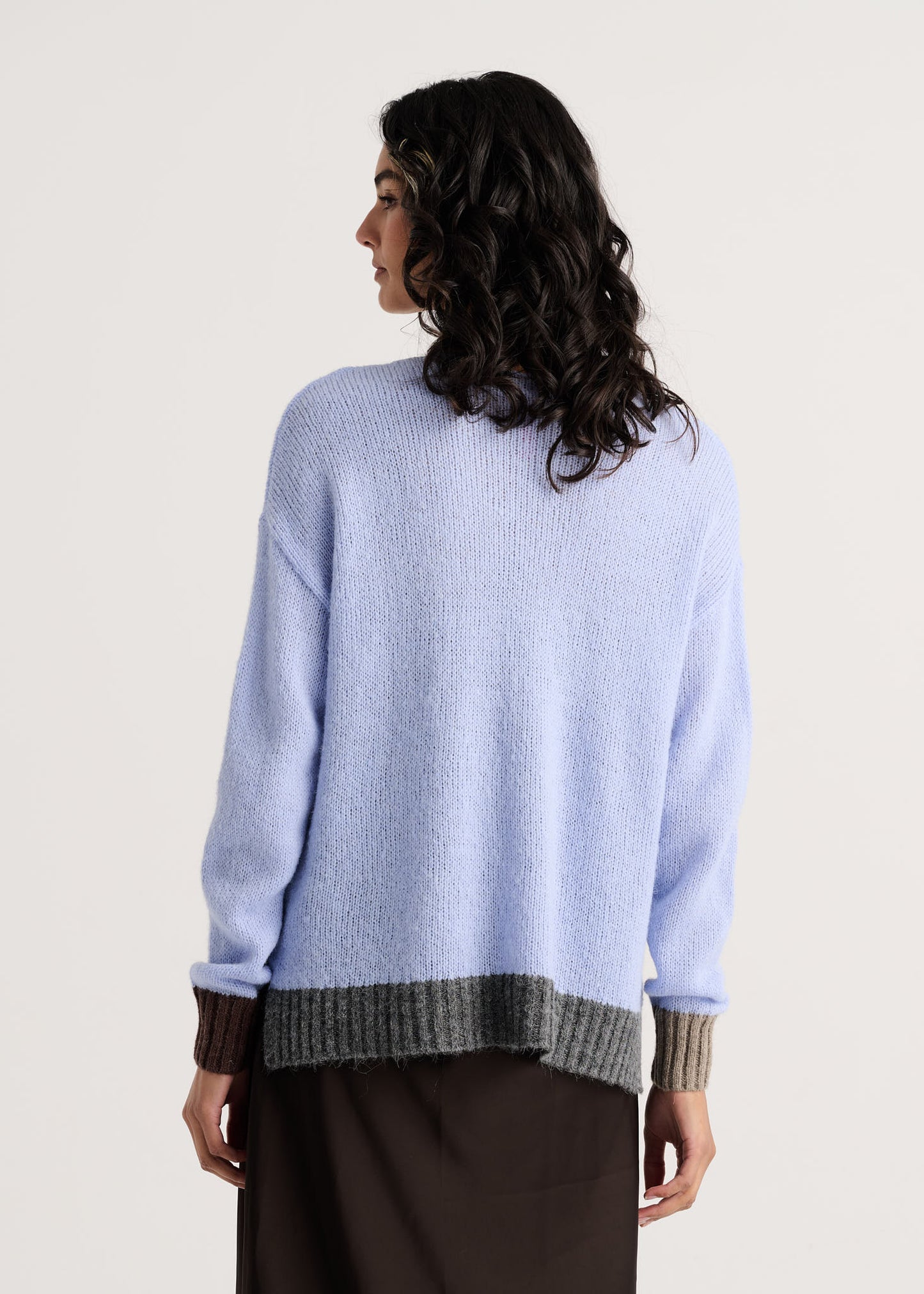 Makenna Colour Block V- CORNFLOWER