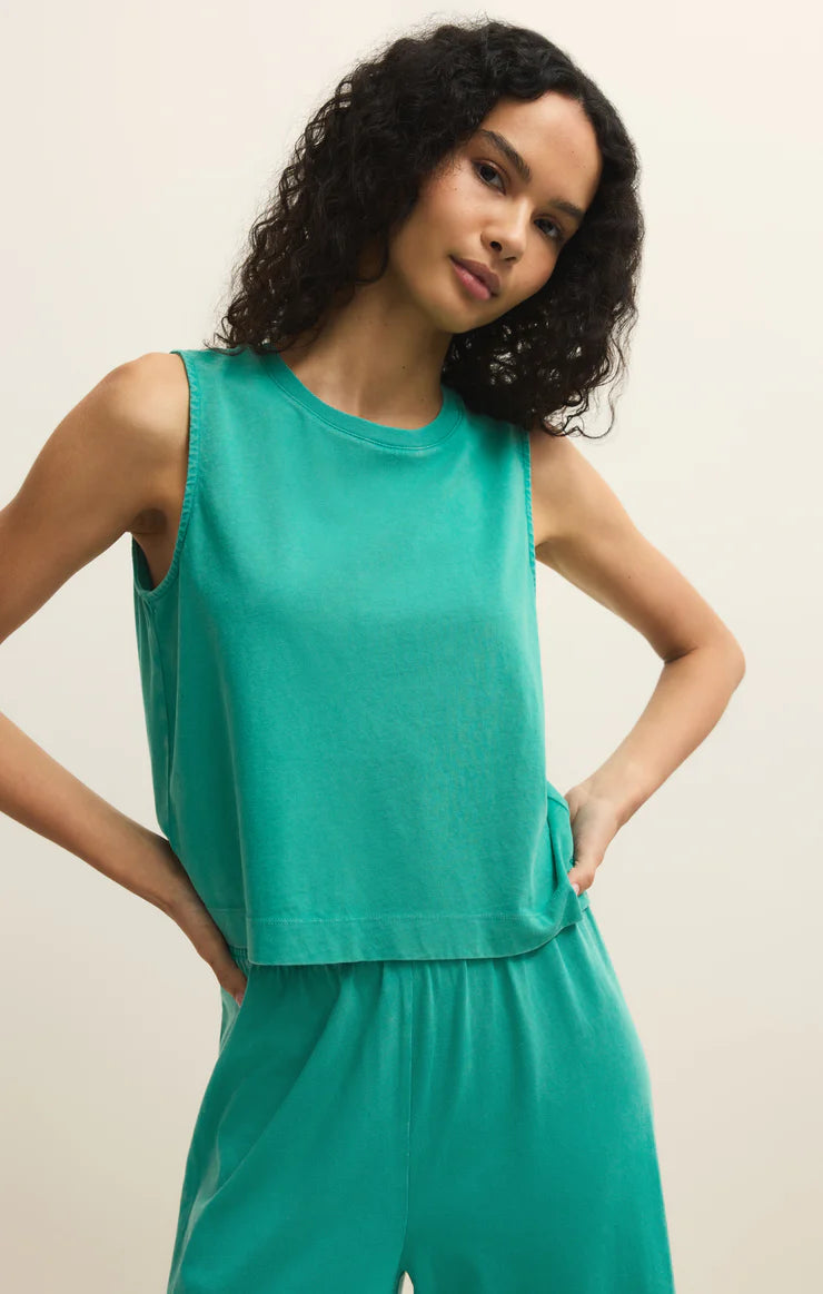 Sloane Cotton Jersey Tank- LA PALMA