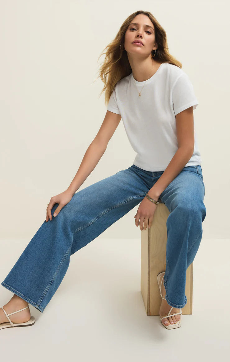 Tourist Airy Knit Jersey Tee- WHITE