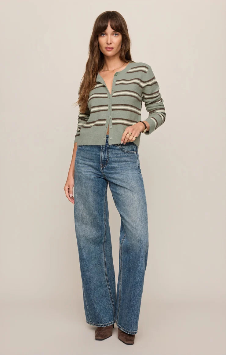 Medina Stripe Cardi- AQUA CLOUD